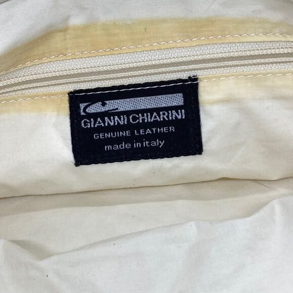 Gianni Chiarini Cream Leather Clutch Shoulder Bag Italy Minimalist Understated - Picture 10 of 13